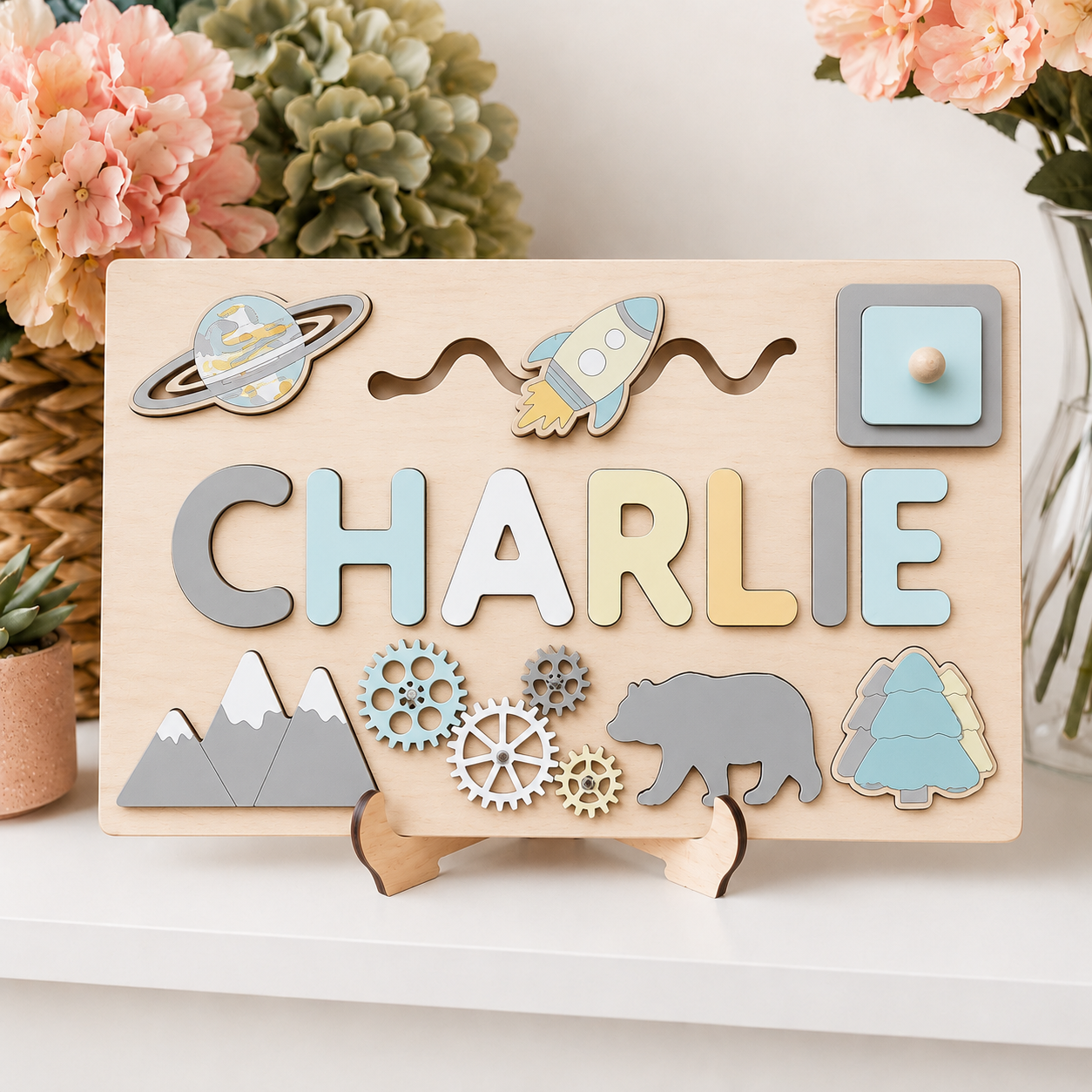 Personalized Wooden Name Puzzle – Custom Name Learning Toy for Toddlers
