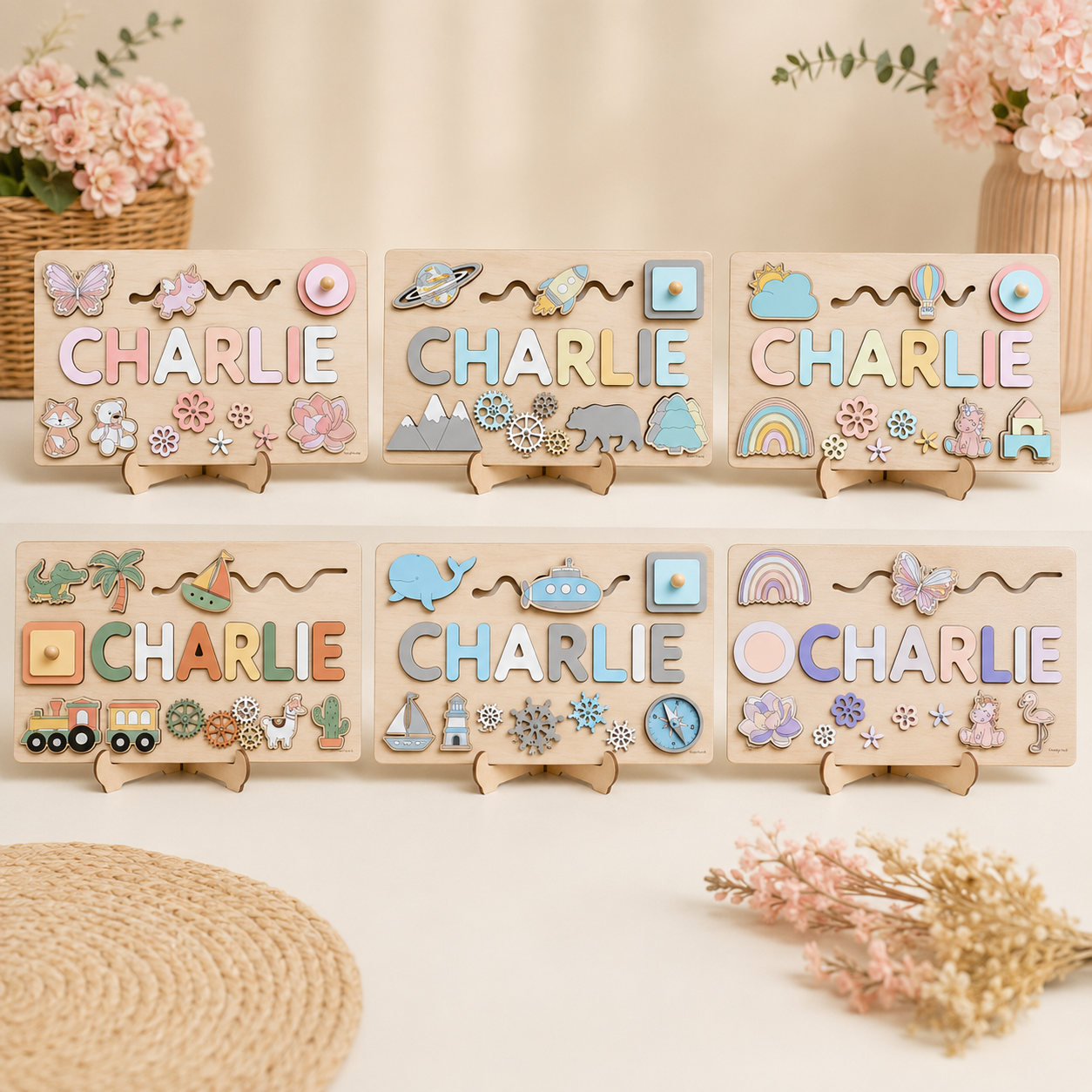 Personalized Wooden Name Puzzle – Custom Name Learning Toy for Toddlers