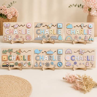 Personalized Wooden Name Puzzle – Custom Name Learning Toy for Toddlers