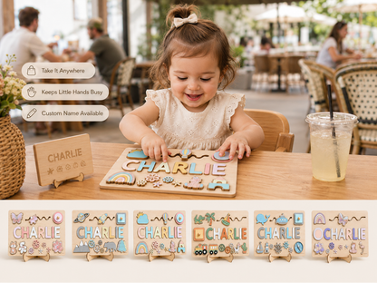 Personalized Wooden Name Puzzle – Custom Name Learning Toy for Toddlers
