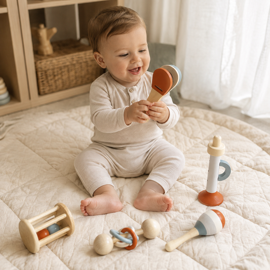 5-Piece Early Learning Music Toy Set – Wooden Percussion Instruments for Kids