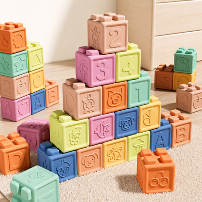 Soft Baby Building Blocks – Large Chewable Teething & Early Learning Toy