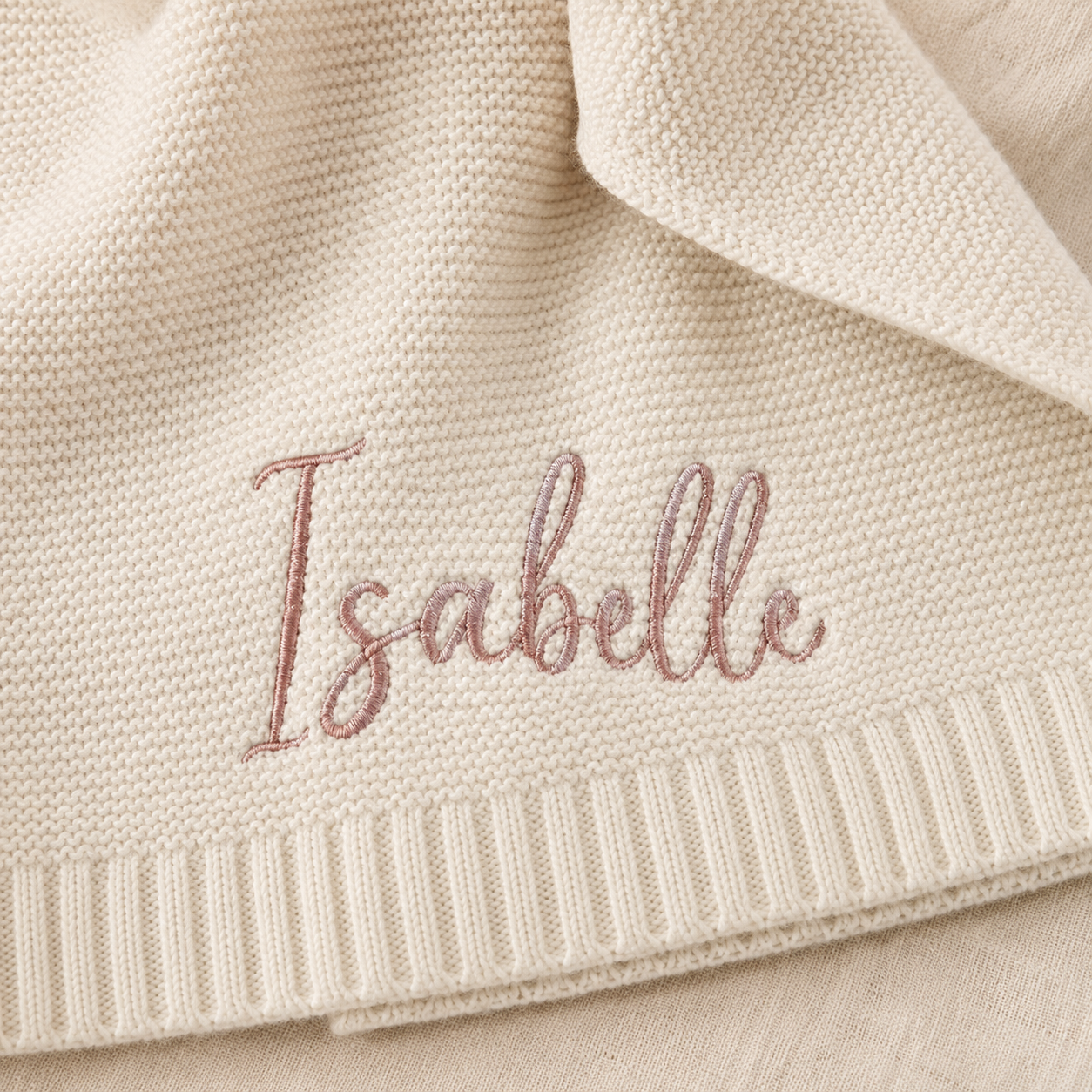 Personalized Kids Knitted Blanket – Custom Name Stroller & Nap Blanket