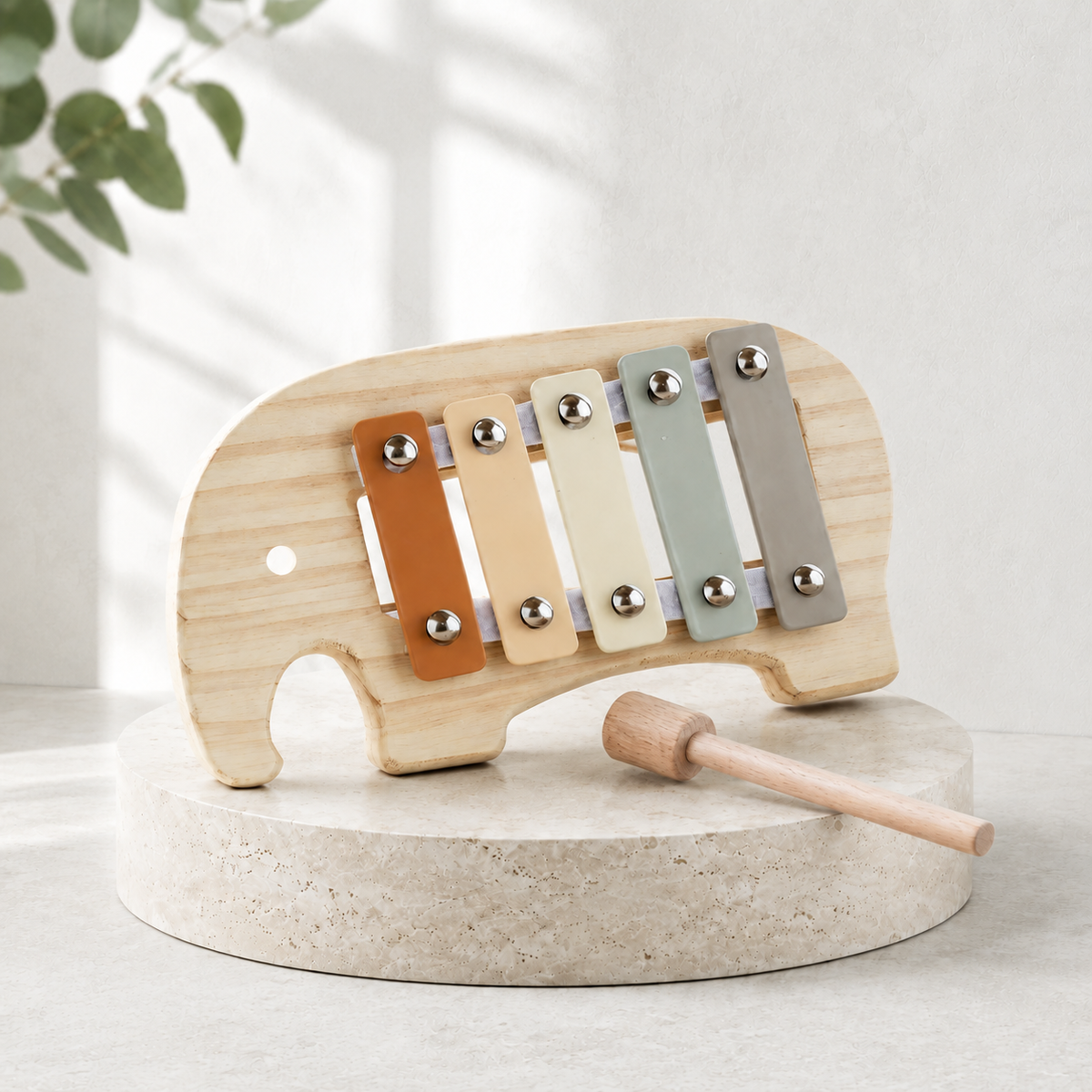 Elephant Wooden Xylophone – Macaron Baby Musical Learning Toy