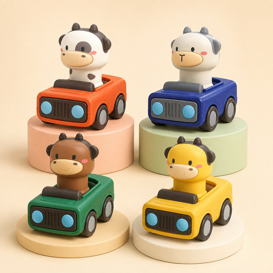 Baby Animal Push Car – Cartoon Press-to-Go Learning Toy