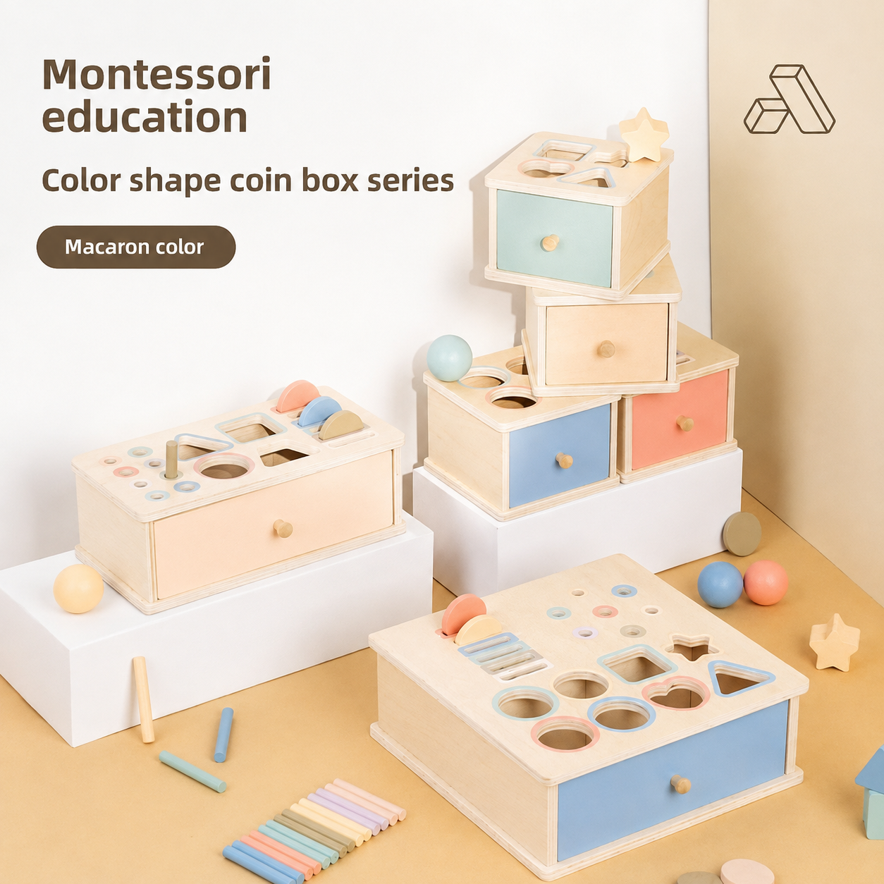 Montessori Colour & Shape Sorting Box – Fine Motor Skills and Early Learning Toy for Toddlers